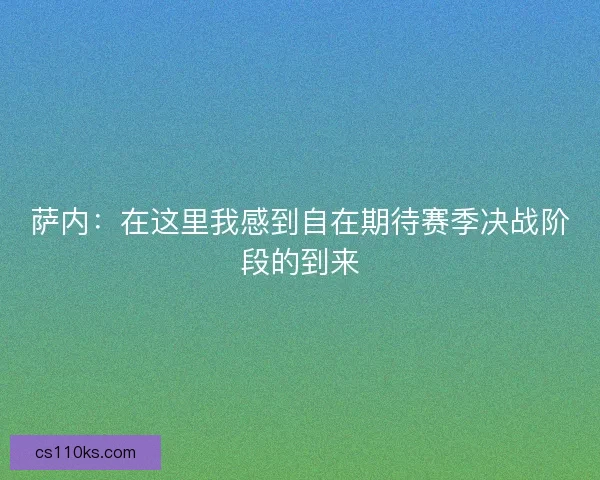 萨内：在这里我感到自在期待赛季决战阶段的到来